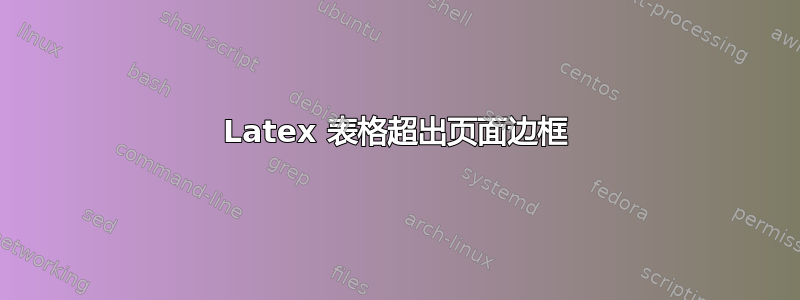 Latex 表格超出页面边框