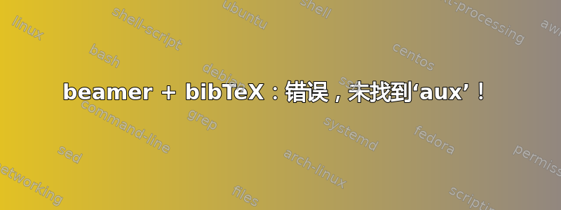 beamer + bibTeX：错误，未找到‘aux’！