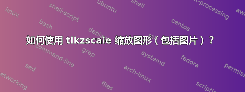 如何使用 tikzscale 缩放图形（包括图片）？