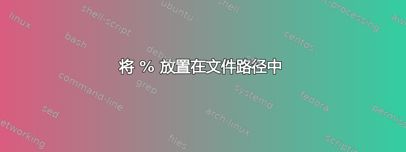 将 % 放置在文件路径中