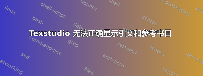 Texstudio 无法正确显示引文和参考书目