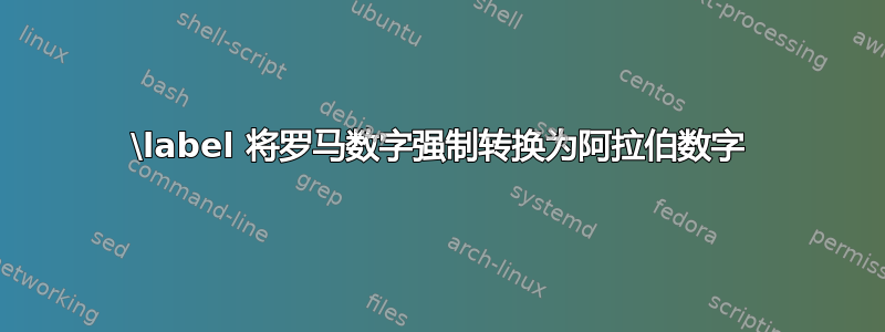 \label 将罗马数字强制转换为阿拉伯数字