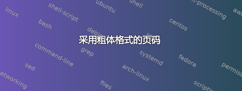 采用粗体格式的页码