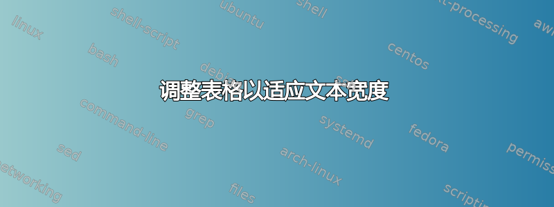 调整表格以适应文本宽度