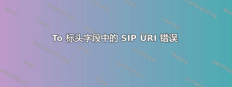 To 标头字段中的 SIP URI 错误