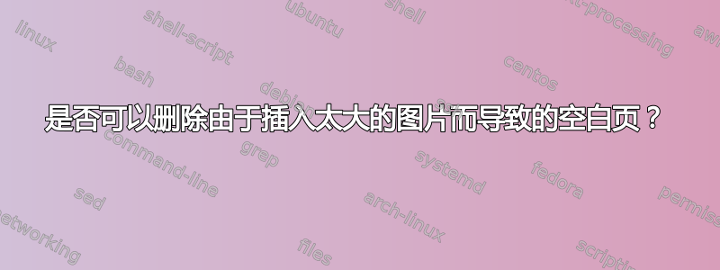 是否可以删除由于插入太大的图片而导致的空白页？