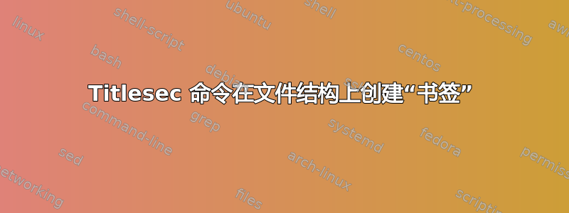 Titlesec 命令在文件结构上创建“书签”