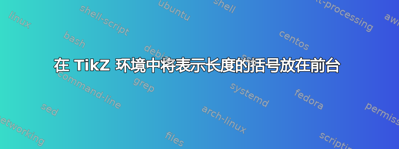 在 TikZ 环境中将表示长度的括号放在前台