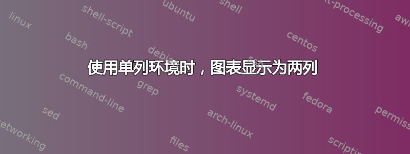 使用单列环境时，图表显示为两列