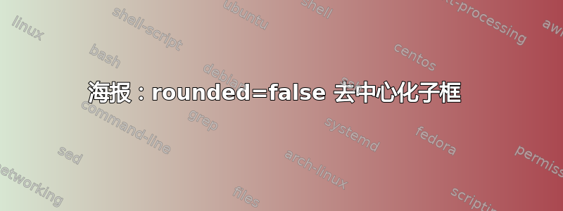 海报：rounded=false 去中心化子框 