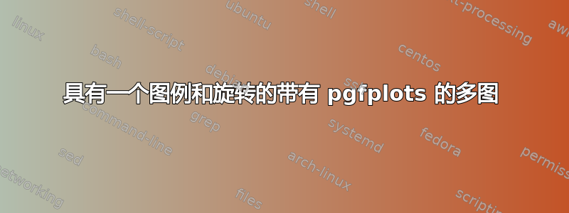 具有一个图例和旋转的带有 pgfplots 的多图