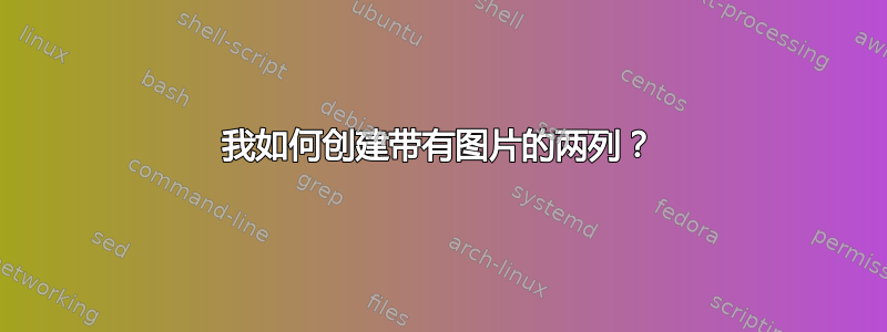 我如何创建带有图片的两列？