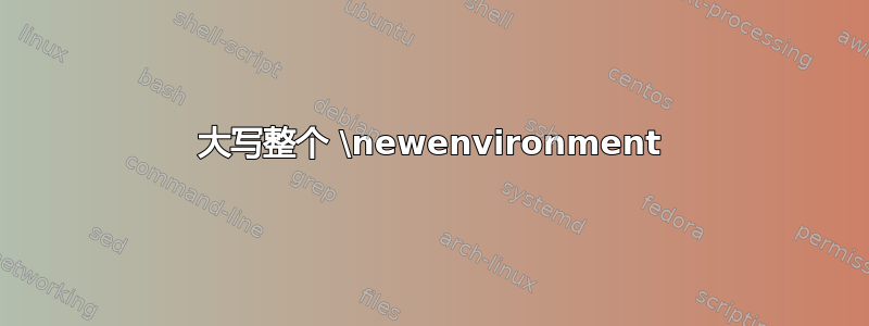 大写整个 \newenvironment