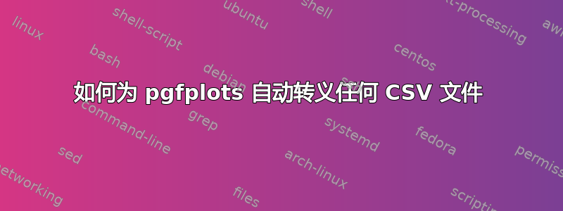 如何为 pgfplots 自动转义任何 CSV 文件