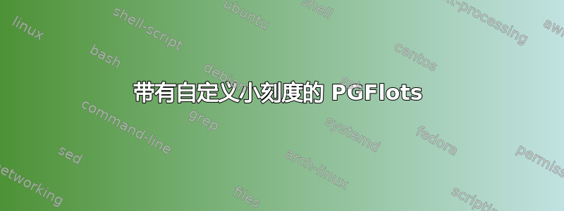 带有自定义小刻度的 PGFlots