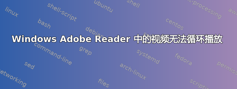 Windows Adob​​e Reader 中的视频无法循环播放