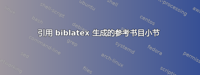 引用 biblatex 生成的参考书目小节