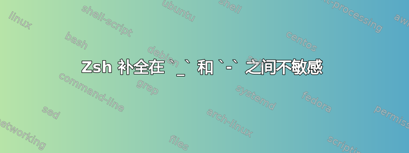 Zsh 补全在 `_` 和 `-` 之间不敏感