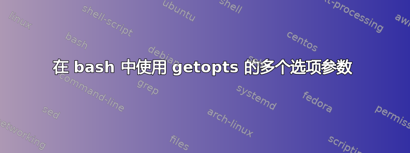 在 bash 中使用 getopts 的多个选项参数