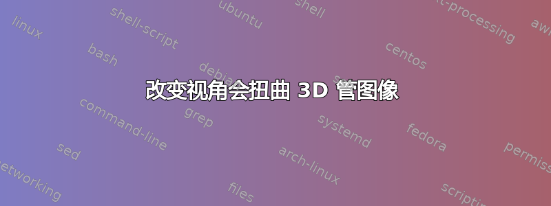 改变视角会扭曲 3D 管图像