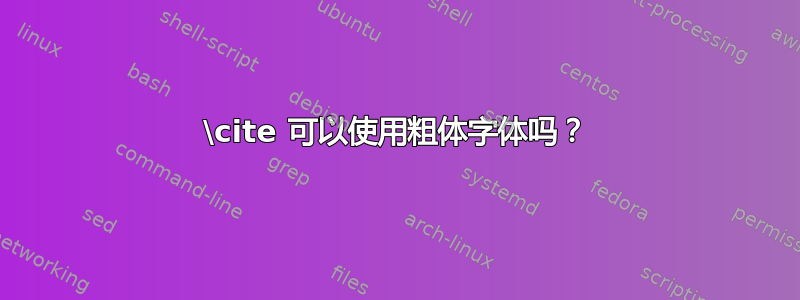 \cite 可以使用粗体字体吗？