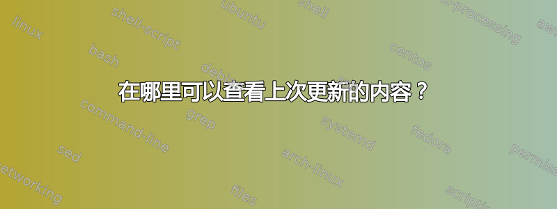 在哪里可以查看上次更新的内容？