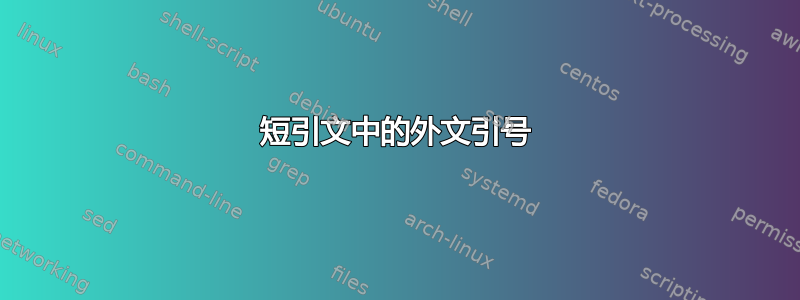 短引文中的外文引号