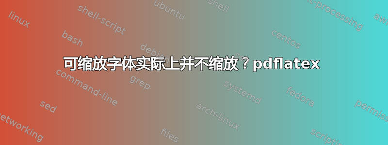 可缩放字体实际上并不缩放？pdflatex