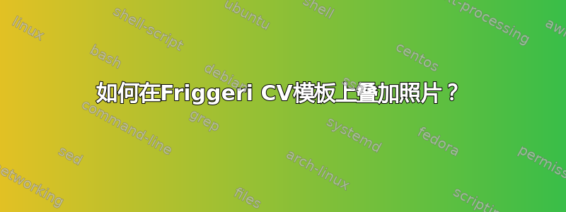 如何在Friggeri CV模板上叠加照片？