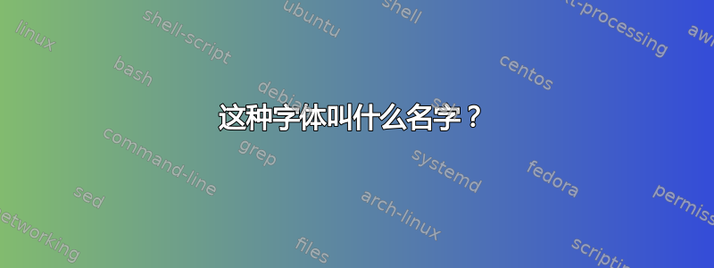 这种字体叫什么名字？