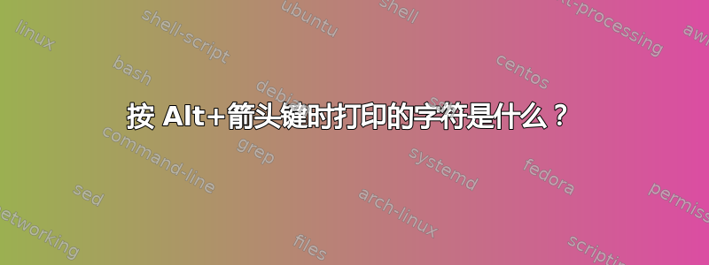 按 Alt+箭头键时打印的字符是什么？