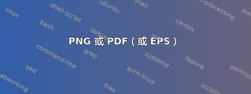 PNG 或 PDF（或 EPS）