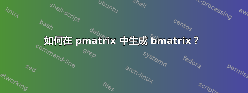 如何在 pmatrix 中生成 bmatrix？