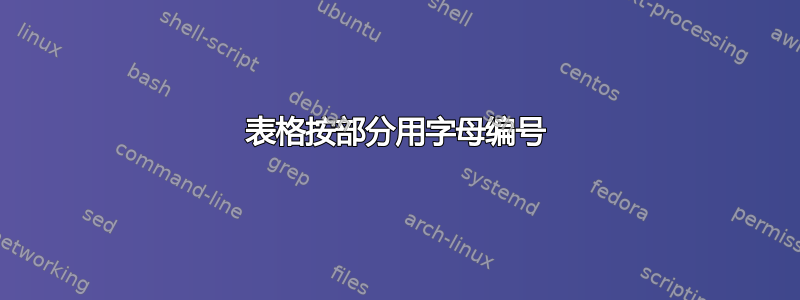 表格按部分用字母编号