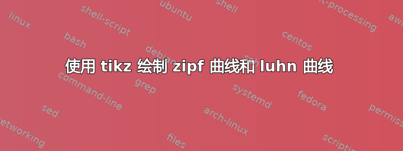 使用 tikz 绘制 zipf 曲线和 luhn 曲线