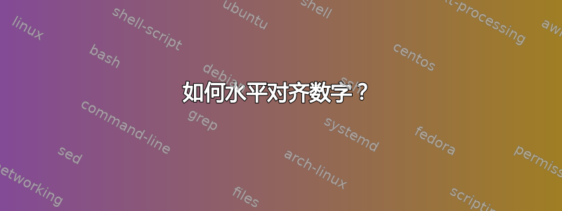 如何水平对齐数字？