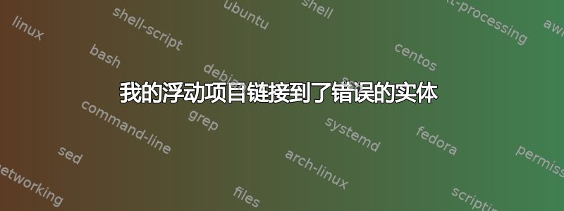 我的浮动项目链接到了错误的实体