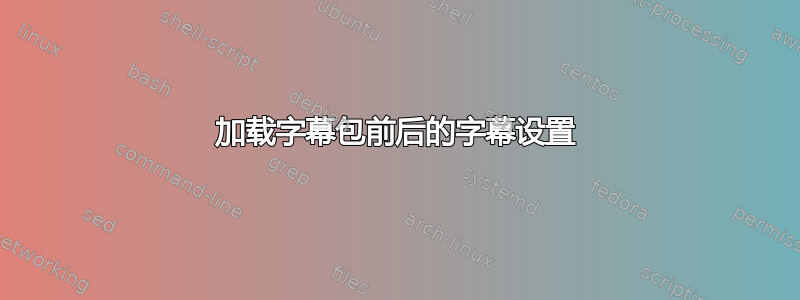 加载字幕包前后的字幕设置