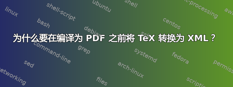 为什么要在编译为 PDF 之前将 TeX 转换为 XML？