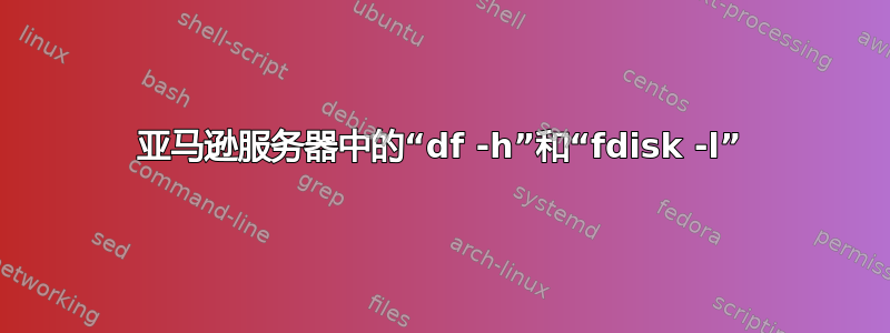 亚马逊服务器中的“df -h”和“fdisk -l”