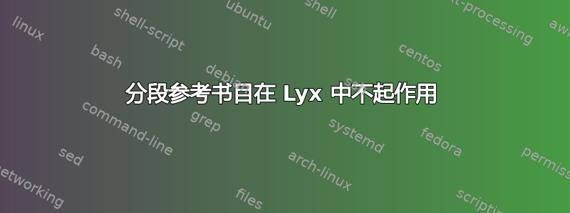 分段参考书目在 Lyx 中不起作用