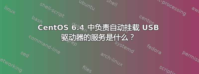 CentOS 6.4 中负责自动挂载 USB 驱动器的服务是什么？