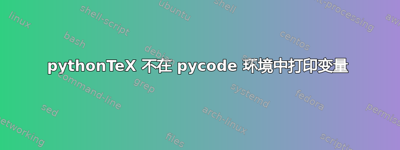 pythonTeX 不在 pycode 环境中打印变量