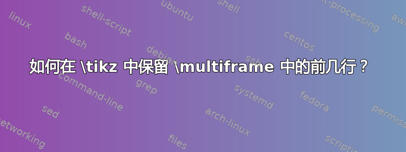 如何在 \tikz 中保留 \multiframe 中的前几行？