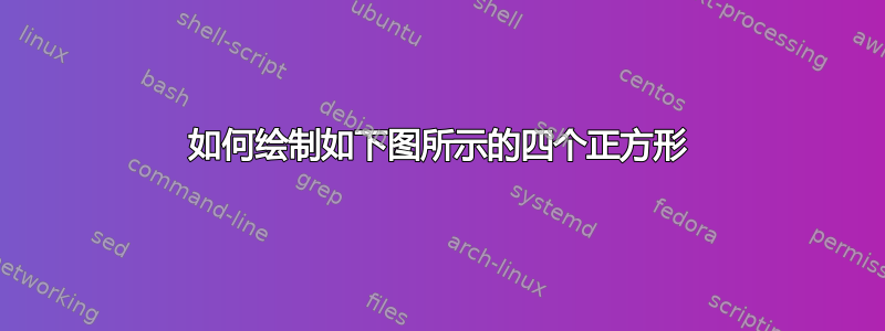 如何绘制如下图所示的四个正方形