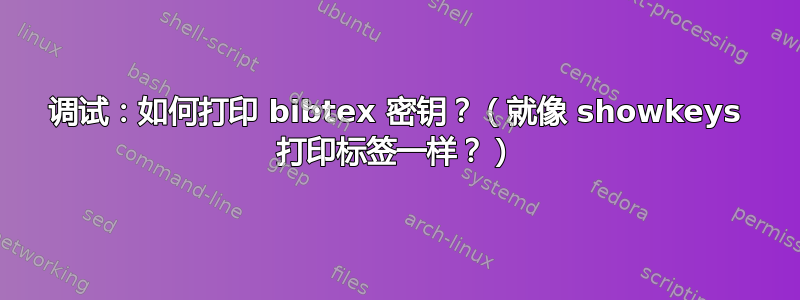 调试：如何打印 bibtex 密钥？（就像 showkeys 打印标签一样？）