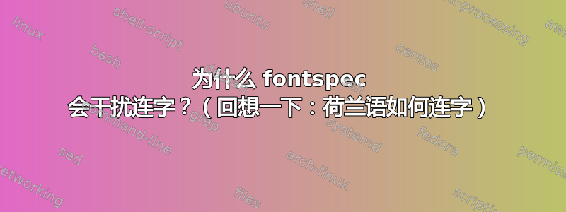 为什么 fontspec 会干扰连字？（回想一下：荷兰语如何连字）