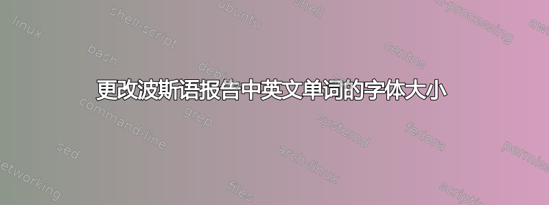 更改波斯语报告中英文单词的字体大小