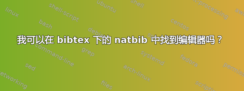 我可以在 bibtex 下的 natbib 中找到编辑器吗？