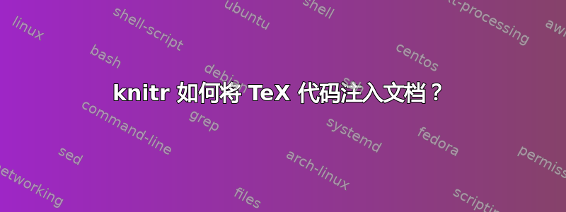 knitr 如何将 TeX 代码注入文档？